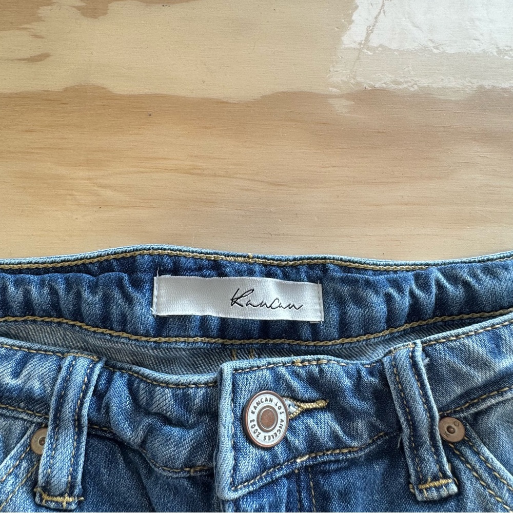 KanCan LA Distressed Rolled Up Mini Denim Jean Shorts Medium KC8407YT - Picture 6 of 11